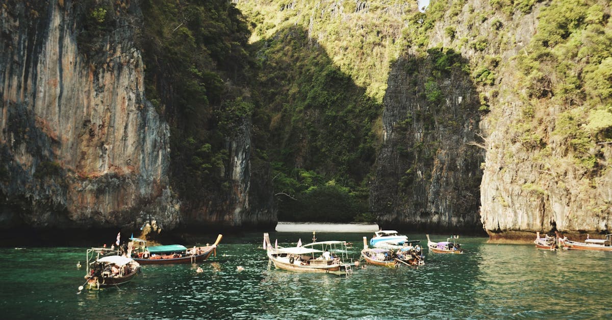 Beautiful boats on crystal clear water